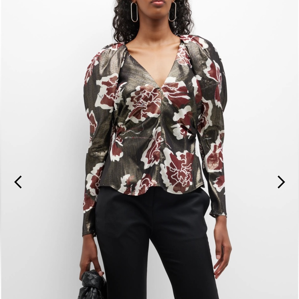 NWT Tanya Taylor lamé top in size 4